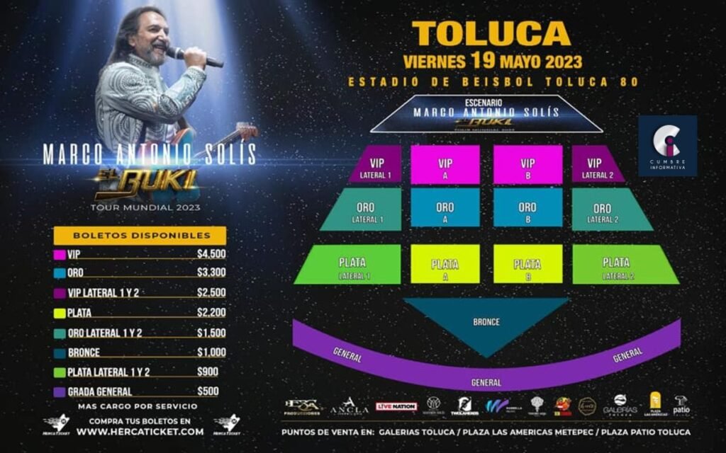 Boletos de Marco Antonio Solís en Toluca