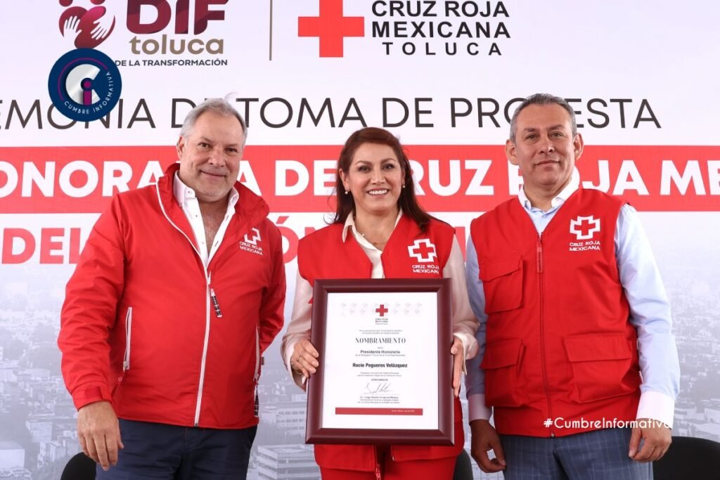 Rocío Pegueros asume presidencia honoraria de la Cruz Roja Toluca