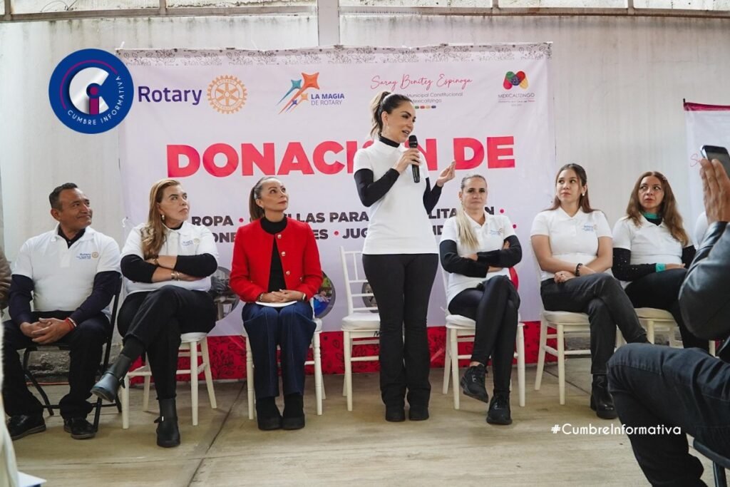 Saray Benítez y Club Rotario Águila Real llevan apoyos a Mexicaltzingo
