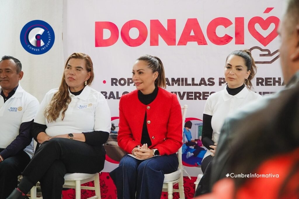 Saray Benítez y Club Rotario Águila Real llevan apoyos a Mexicaltzingo