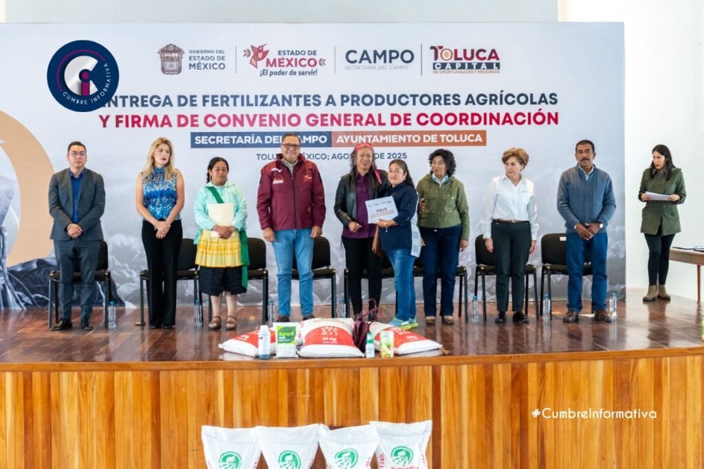 'Entregan 60 toneladas de fertilizantes a productores en Toluca'