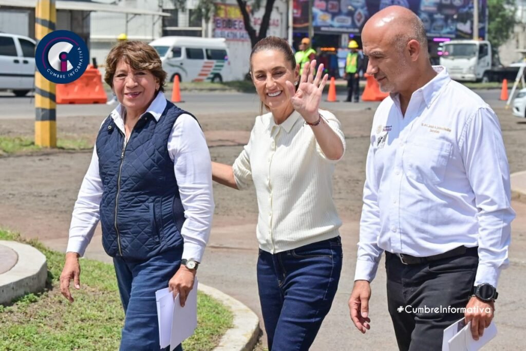 'Claudia Sheinbaum y Delfina Gómez arrancan pavimentación en Edoméx'