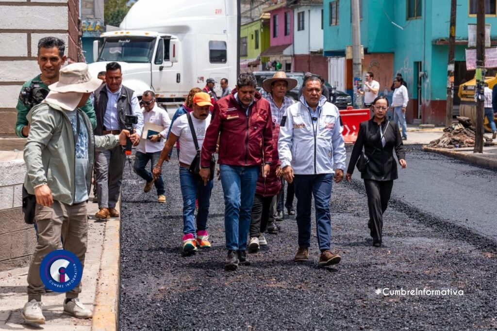 'Toluca avanza con reconstrucción de vía en San Pedro Totoltepec'