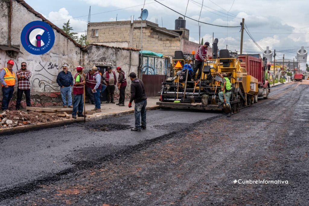 'Toluca avanza con reconstrucción de vía en San Pedro Totoltepec'