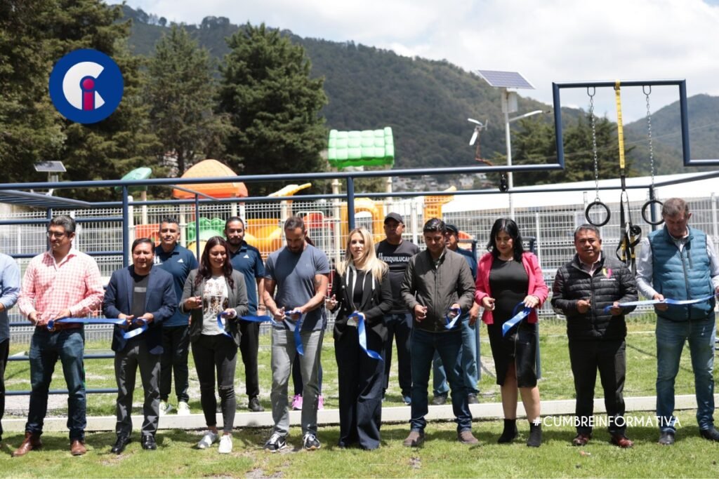 Romina contreras mejora los mejora espacios públicos en Huixquilucan; entrega gimnasio con calistenia