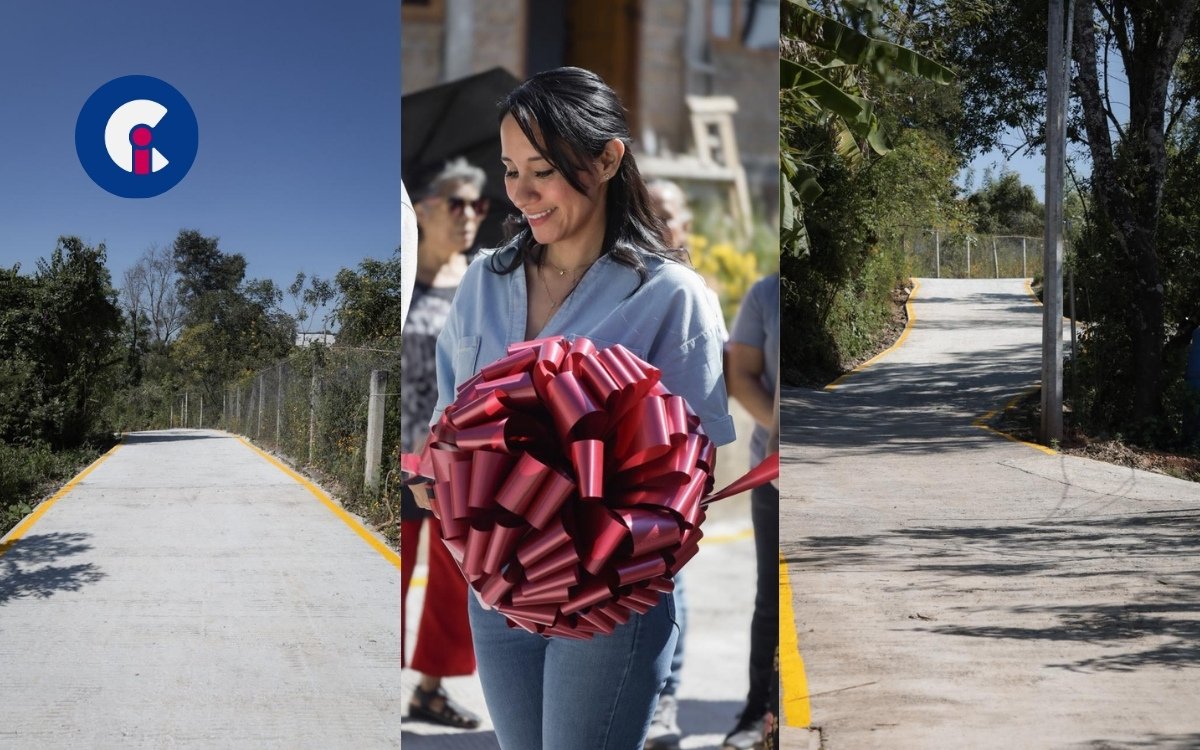 Michelle Núñez entrega nueva vialidad en Valle de Bravo como parte del programa "Caminos con Bienestar"