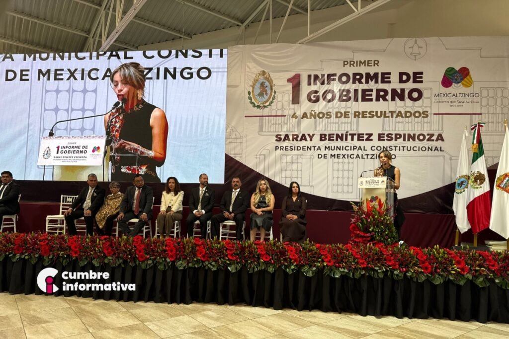 Saray Benítez rinde su primer informe en Mexicaltzingo con respaldo político y compromiso social