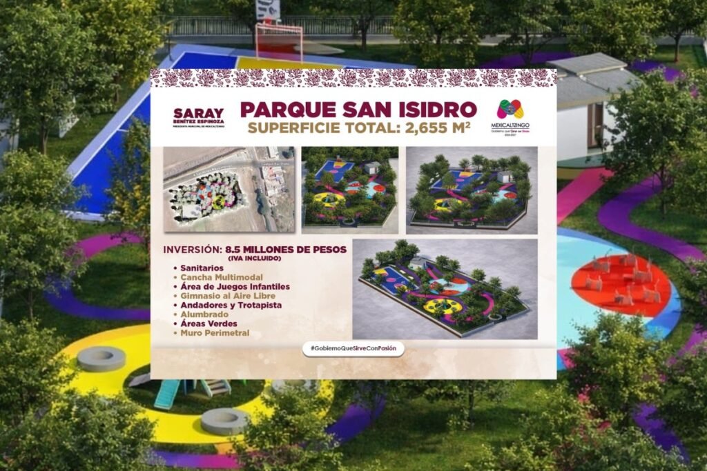 Así será el nuevo Parque San Isidro en Mexicaltzingo: juegos, cancha y áreas verdes para todos