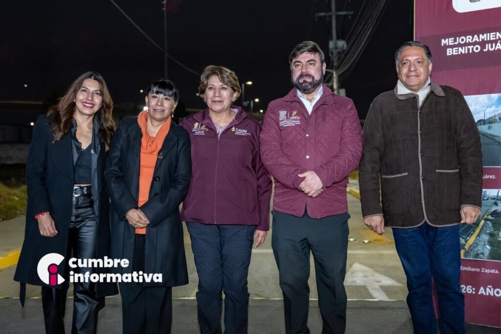 Entregan Delfina Gómez y Ricardo Moreno sendero seguro en San Mateo Otzacatipan