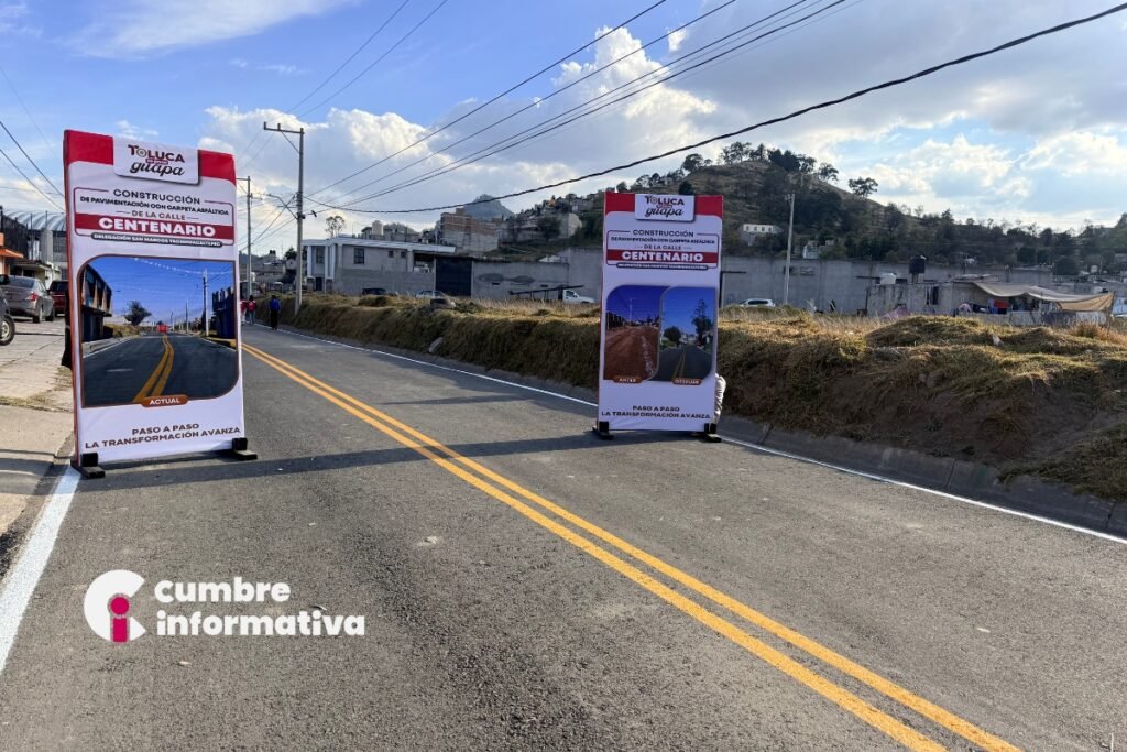 Ricardo Moreno entrega importante Vialidad en Calixtlahuaca