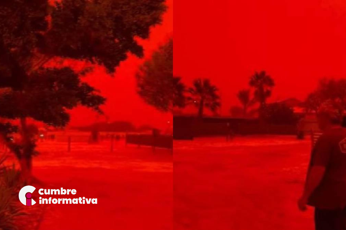 cielos rojizos por polvo del Sahara