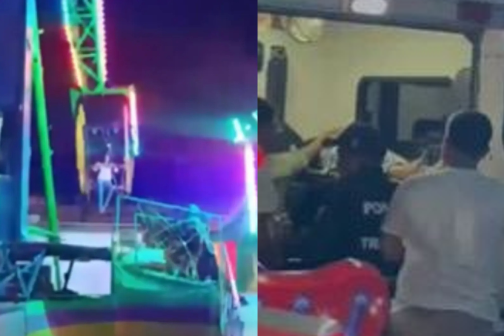 video caída juego mecánico Ometepec