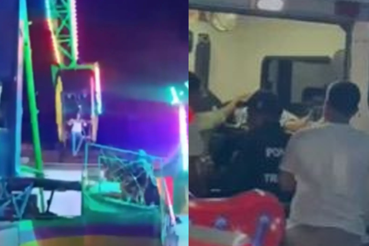 video caída juego mecánico Ometepec